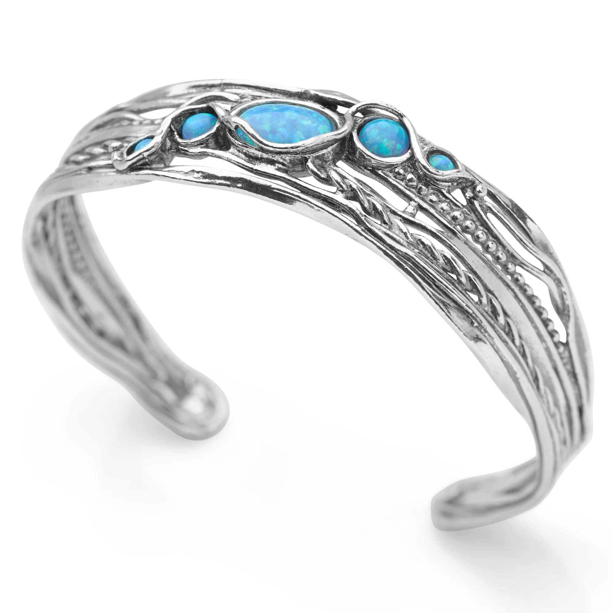Opal Silver Stream Bangle - Image 4