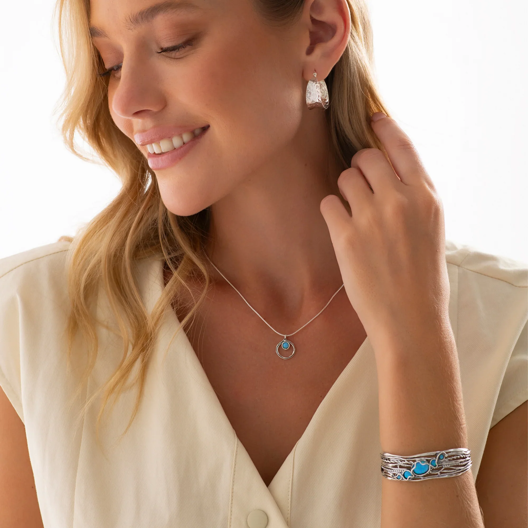 Opal Silver Stream Bangle - Image 5