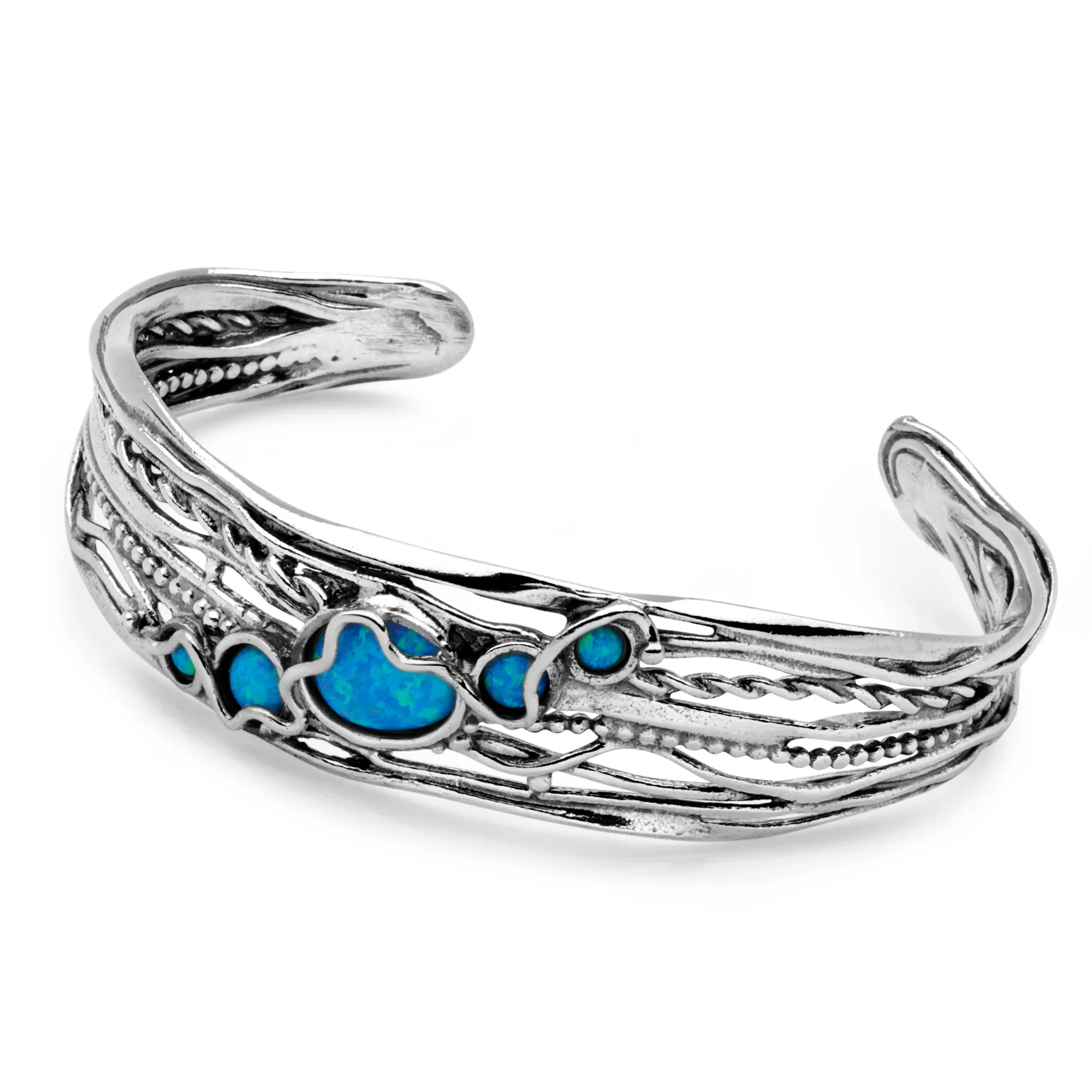 Opal Silver Stream Bangle - Image 7