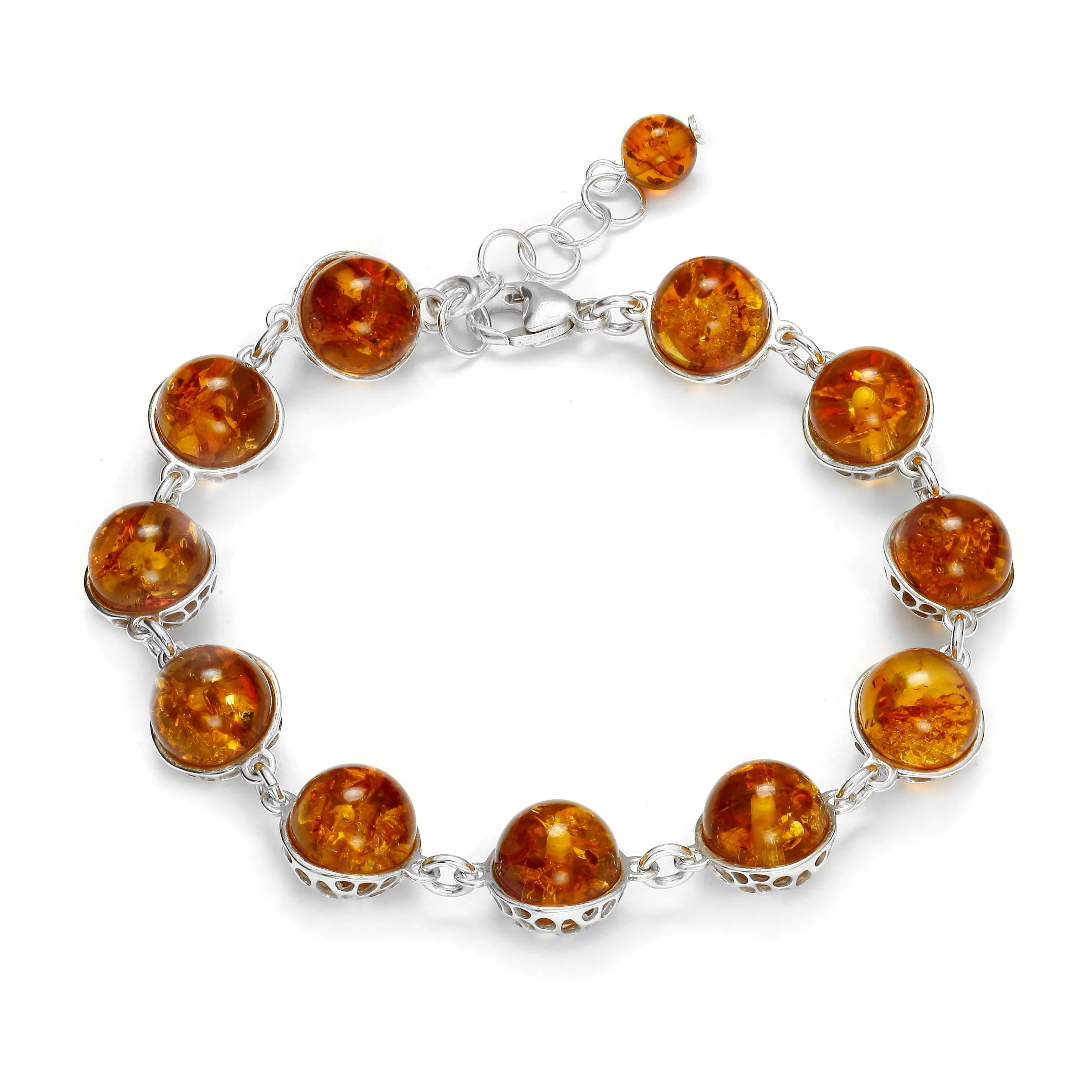 Orbs of Fire Amber Bracelet