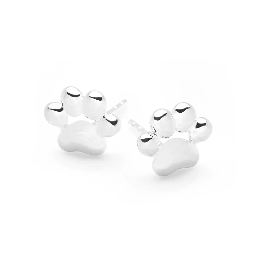 Patter of Paws Silver Earrings
