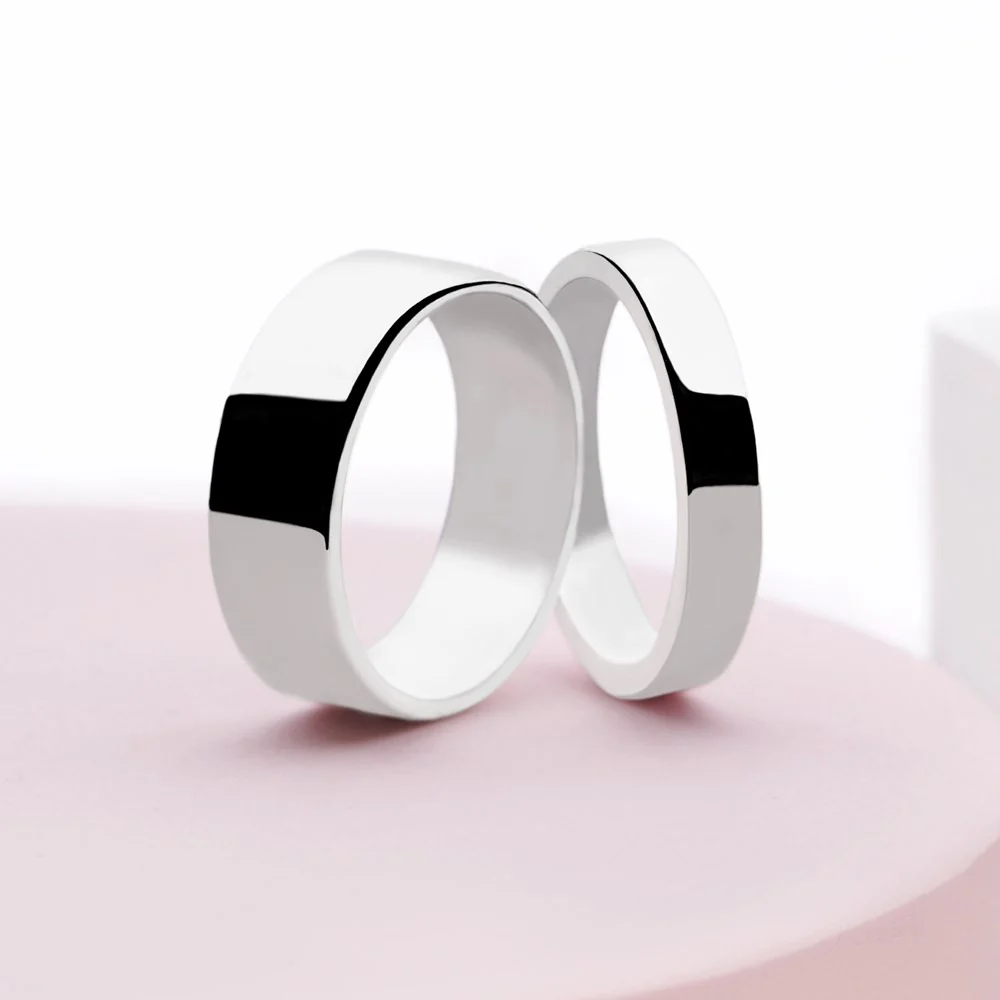 Personalised Flat Silver Band Ring 5mm - Image 3