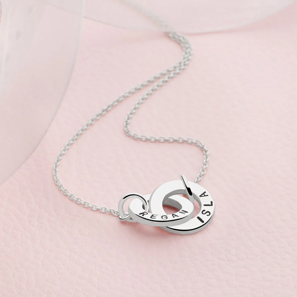 Personalised Interlocking Rings Necklace - Image 3
