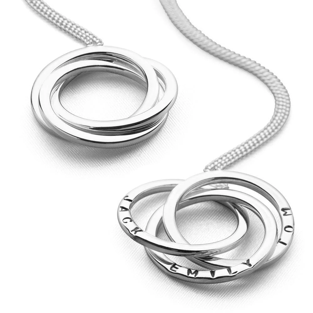 Personalised Russian Rings Pendant Necklace