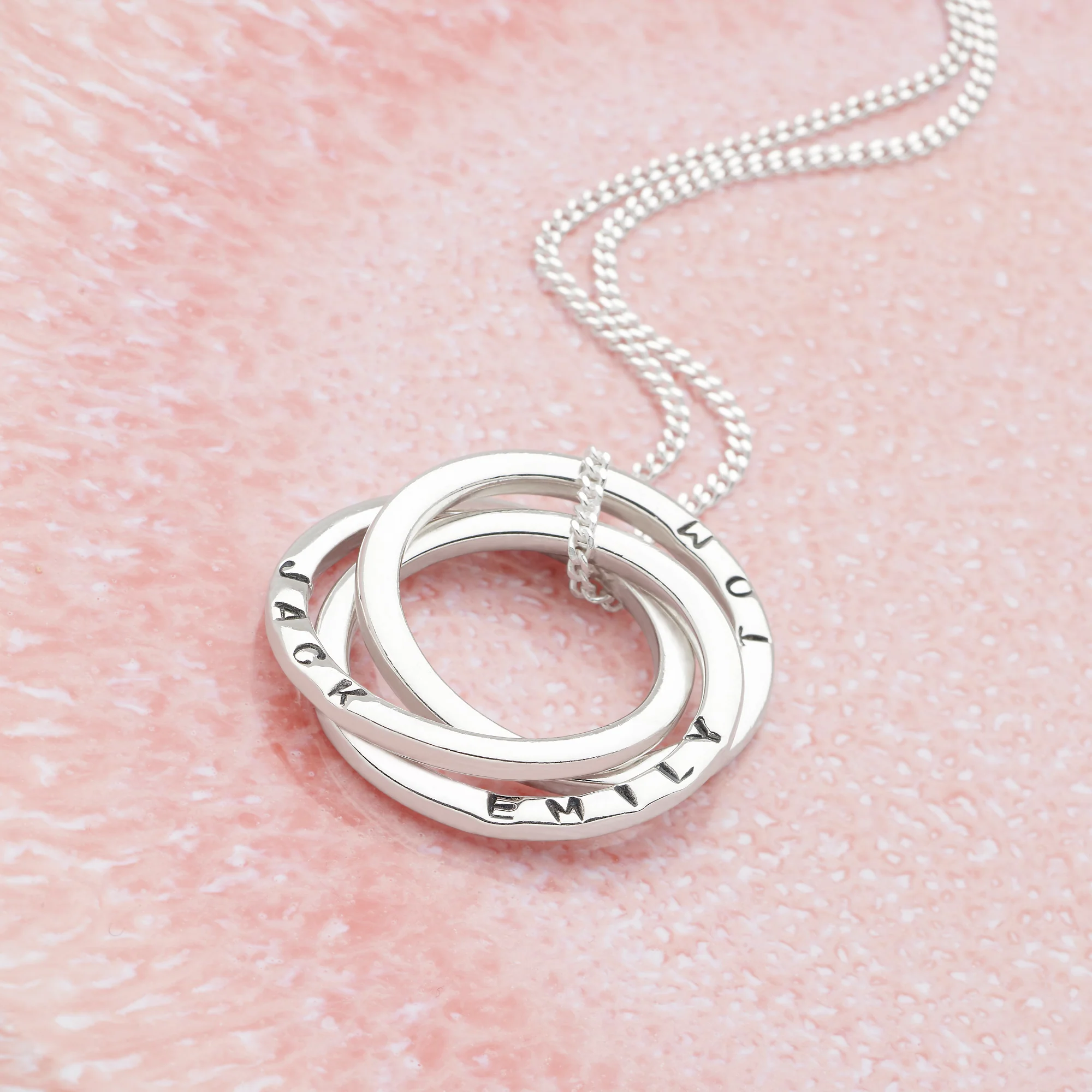 Personalised Russian Rings Pendant Necklace - Image 2