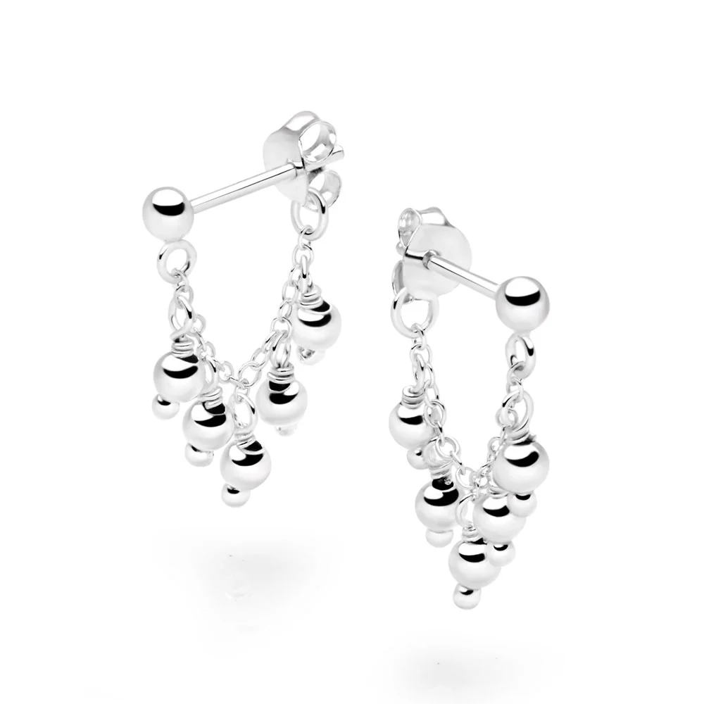 Raffia Silver Bead Earrings