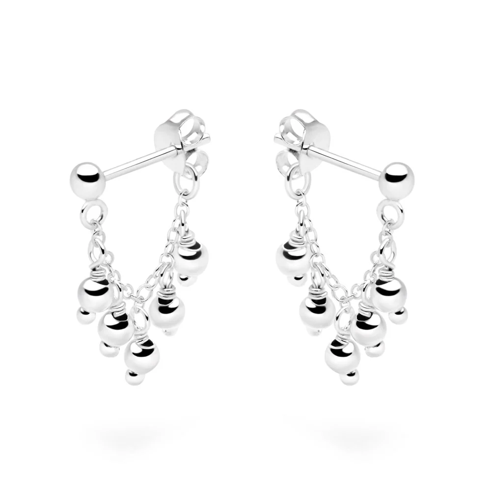 Raffia Silver Bead Earrings - Image 3
