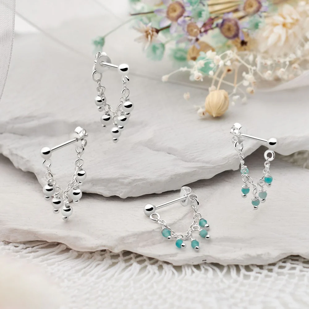 Raffia Silver Bead Earrings - Image 5