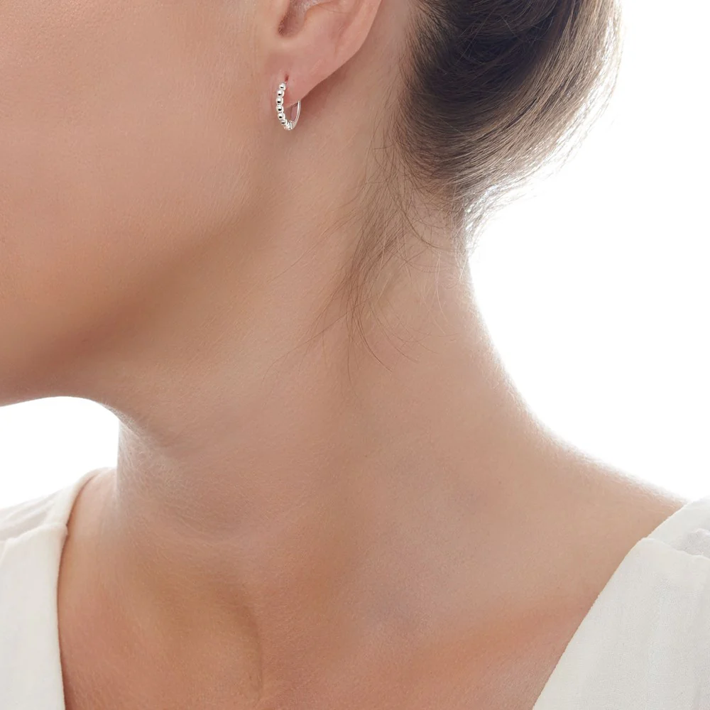 Reversible Silver Huggie Hoops - 12mm - Image 7