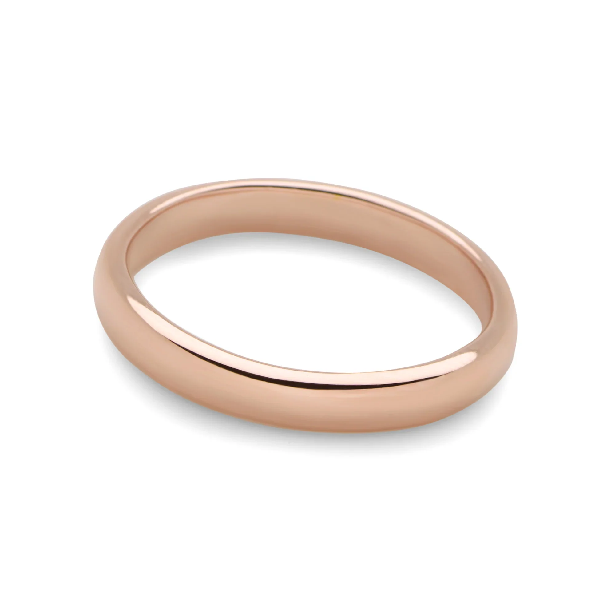 Rose Gold - D Shape Band Ring 3mm - Image 5