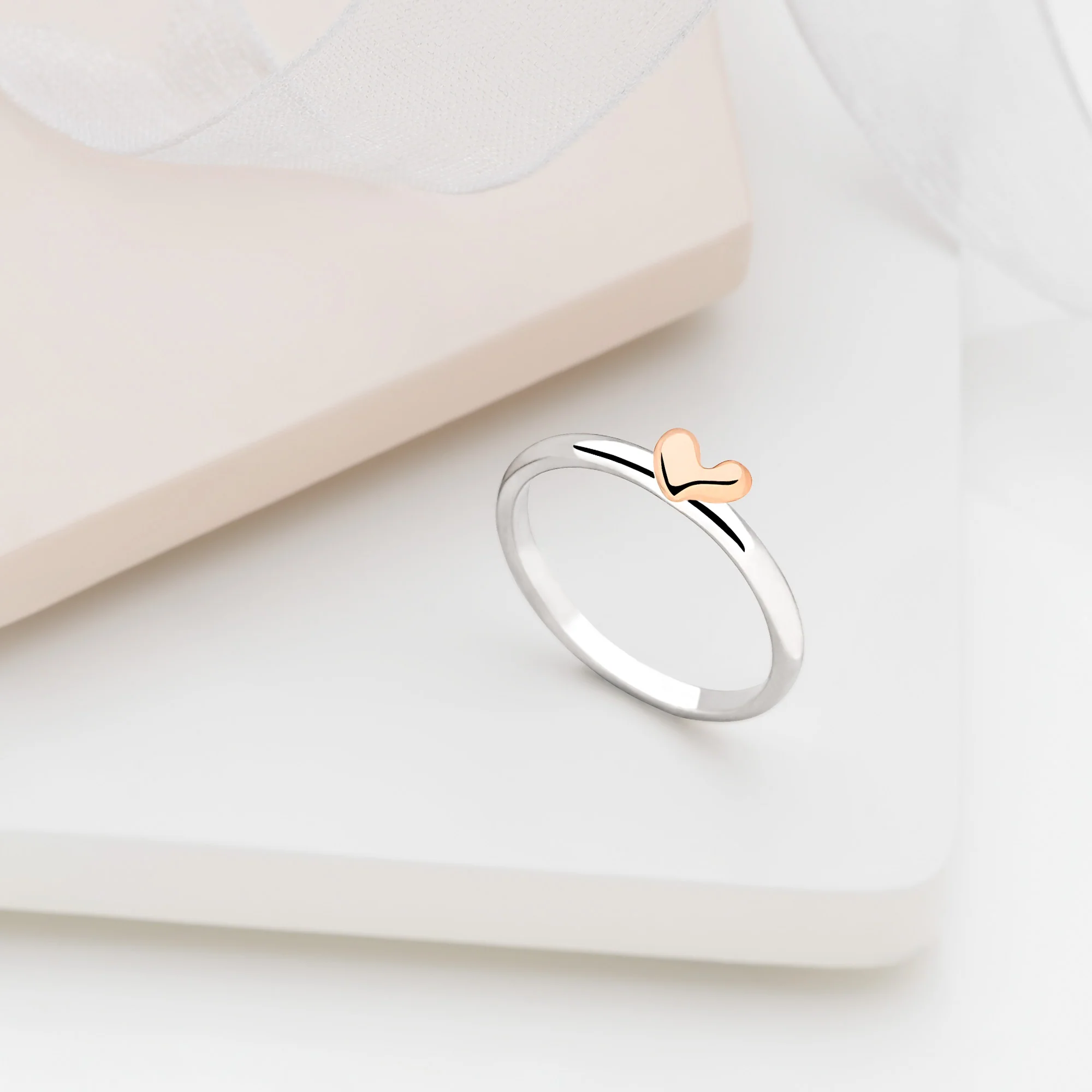 Rosy Heart Stacking Ring - Image 4