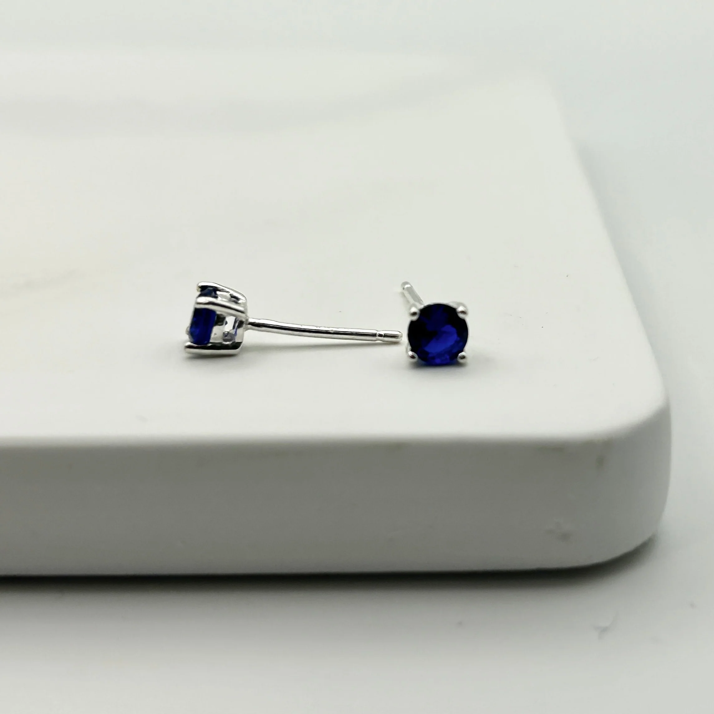 Sapphire Blue Zirconia Studs - Image 3