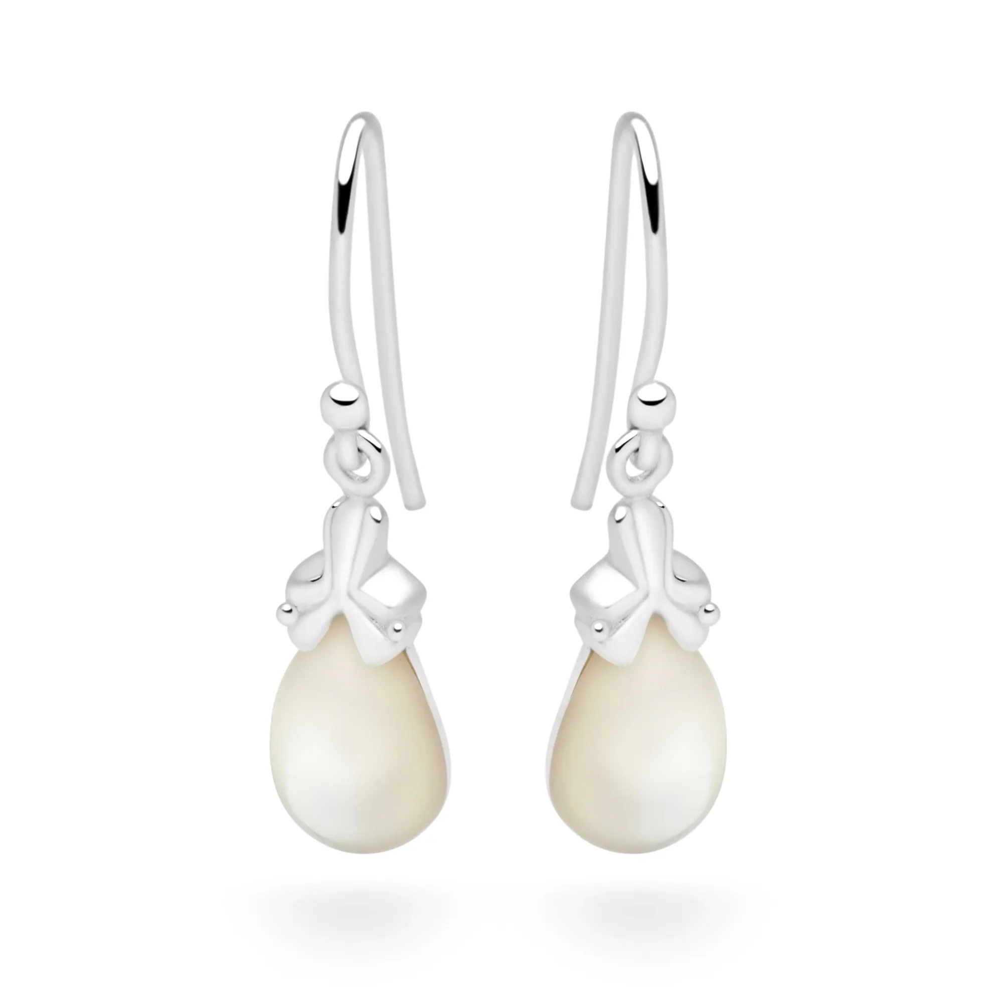 Deco Teardrop Pearl Earrings - Image 3