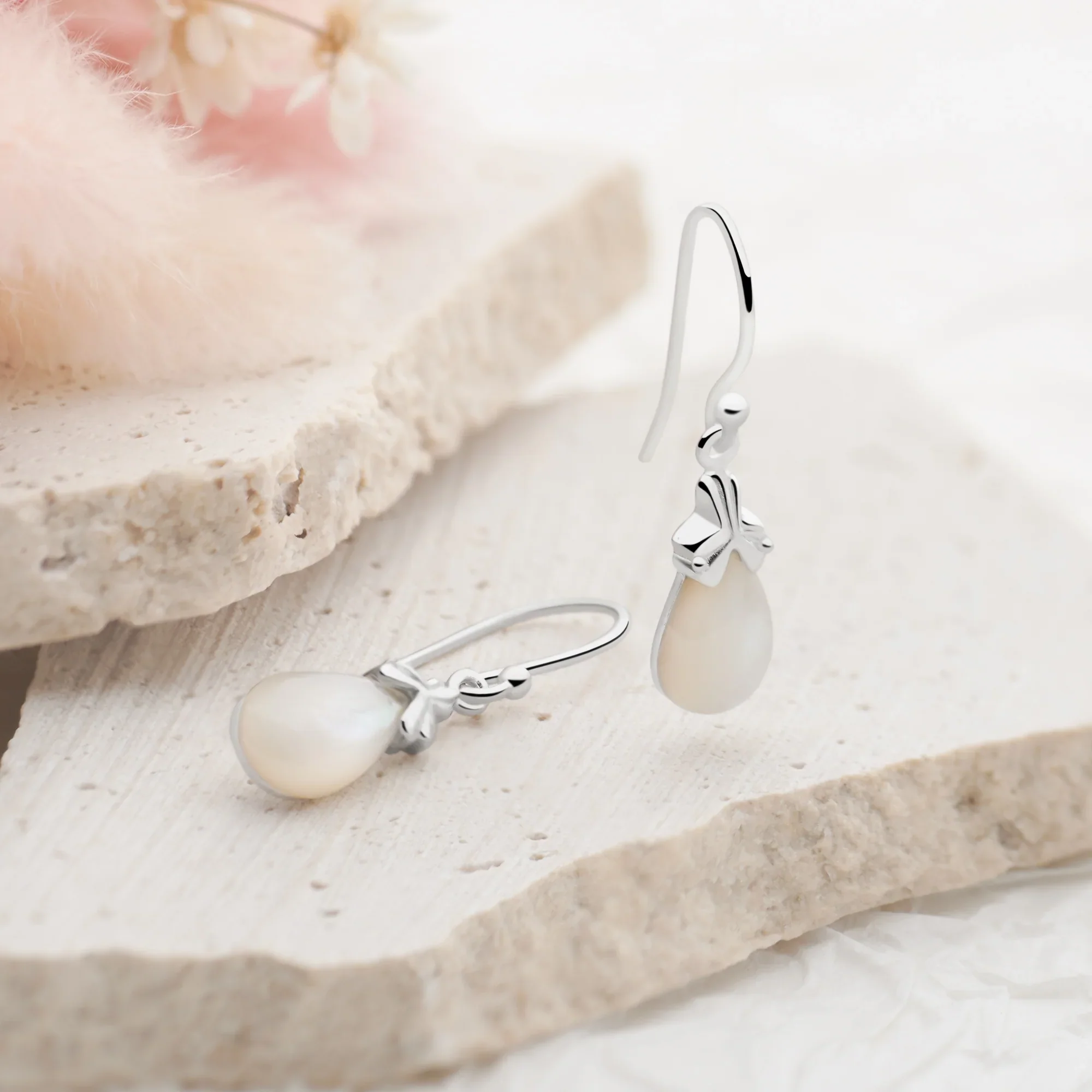 Deco Teardrop Pearl Earrings - Image 4