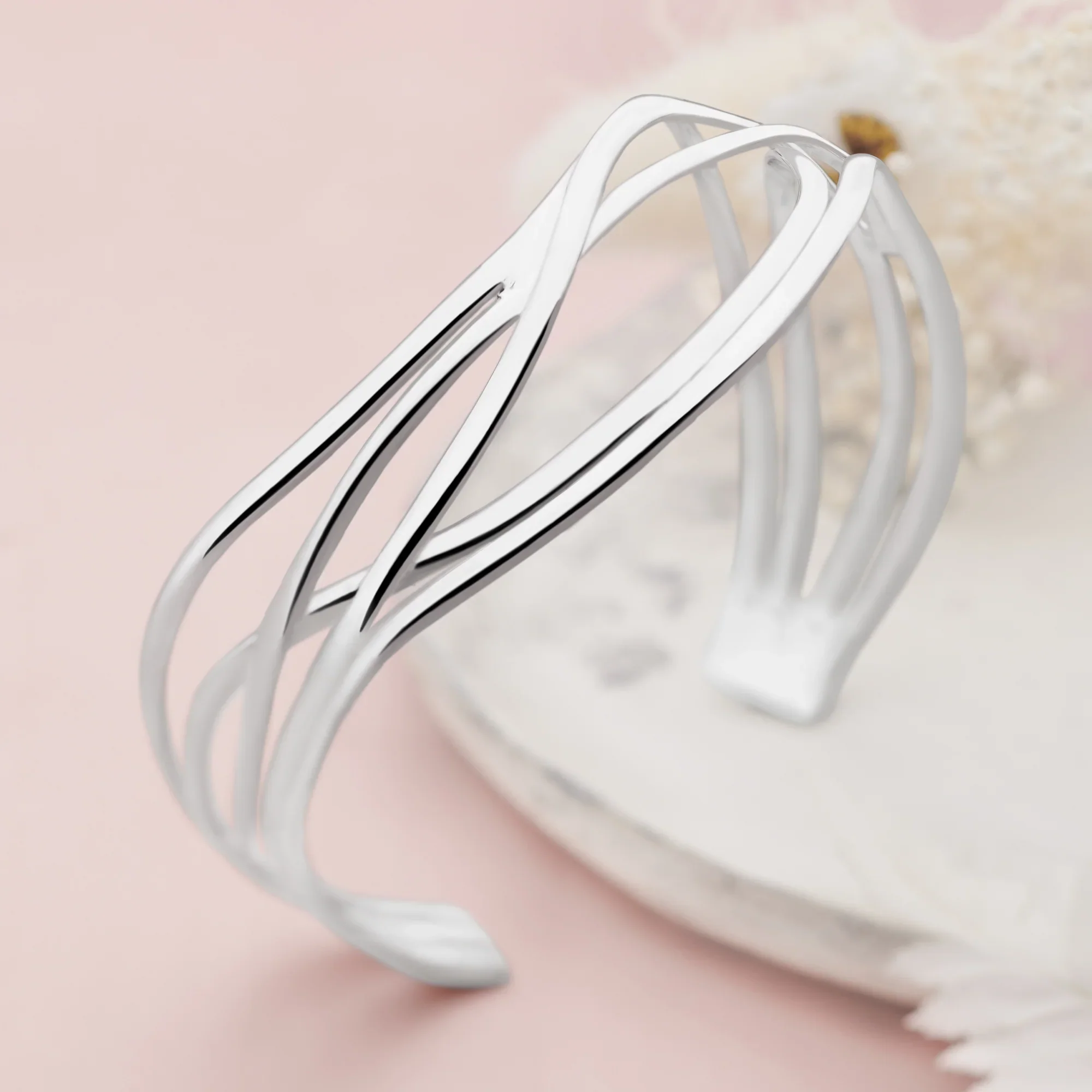Silver Jet-Stream Bangle - Image 4