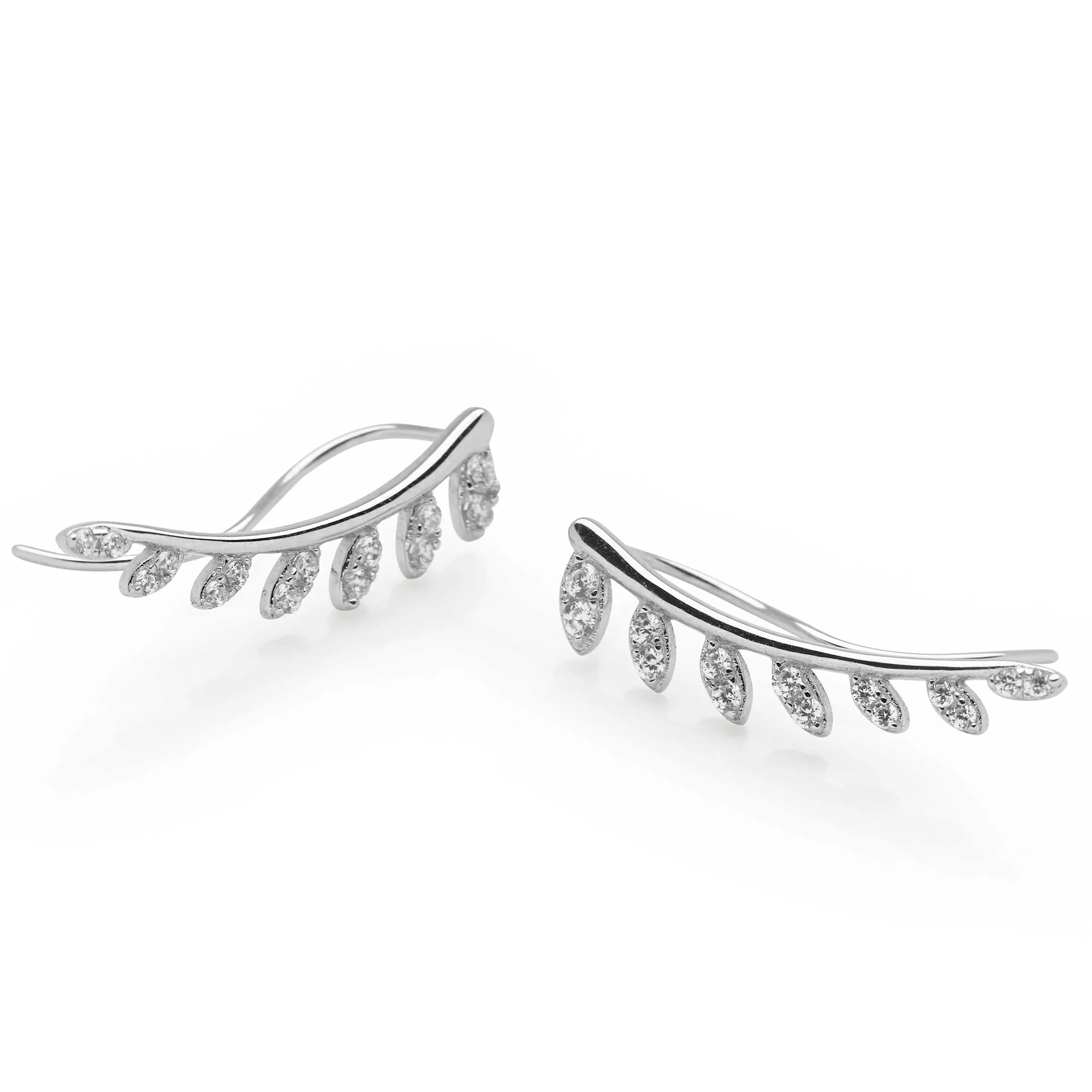 Sparkling Leaf Ear Climber - Image 2
