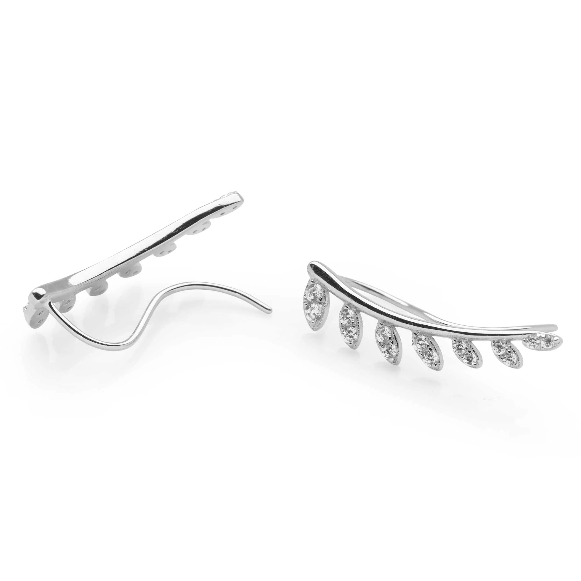 Sparkling Leaf Ear Climber - Image 4