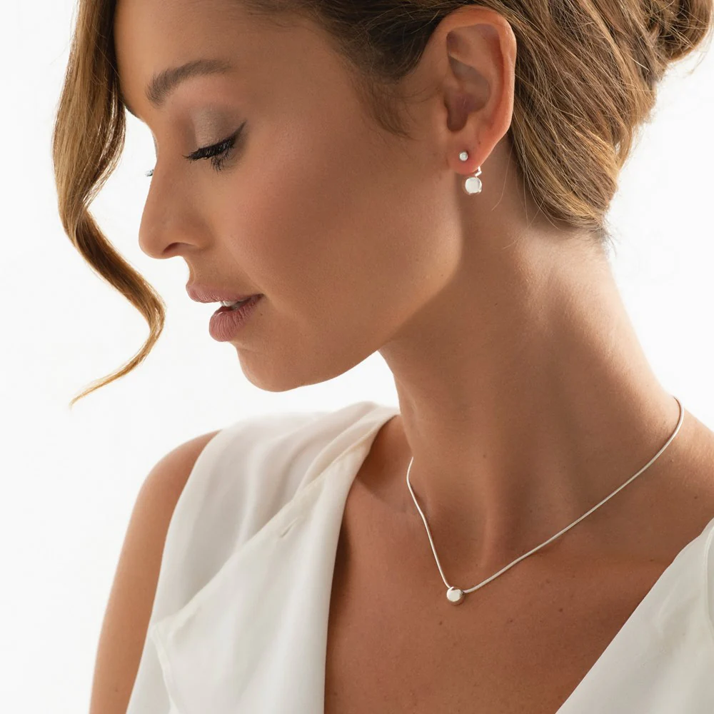 Stella Silver Pebble Pendant - Image 4