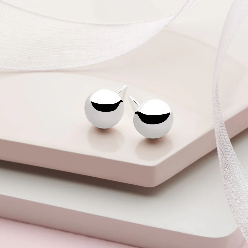 Stella Silver Pebble Studs - Image 2