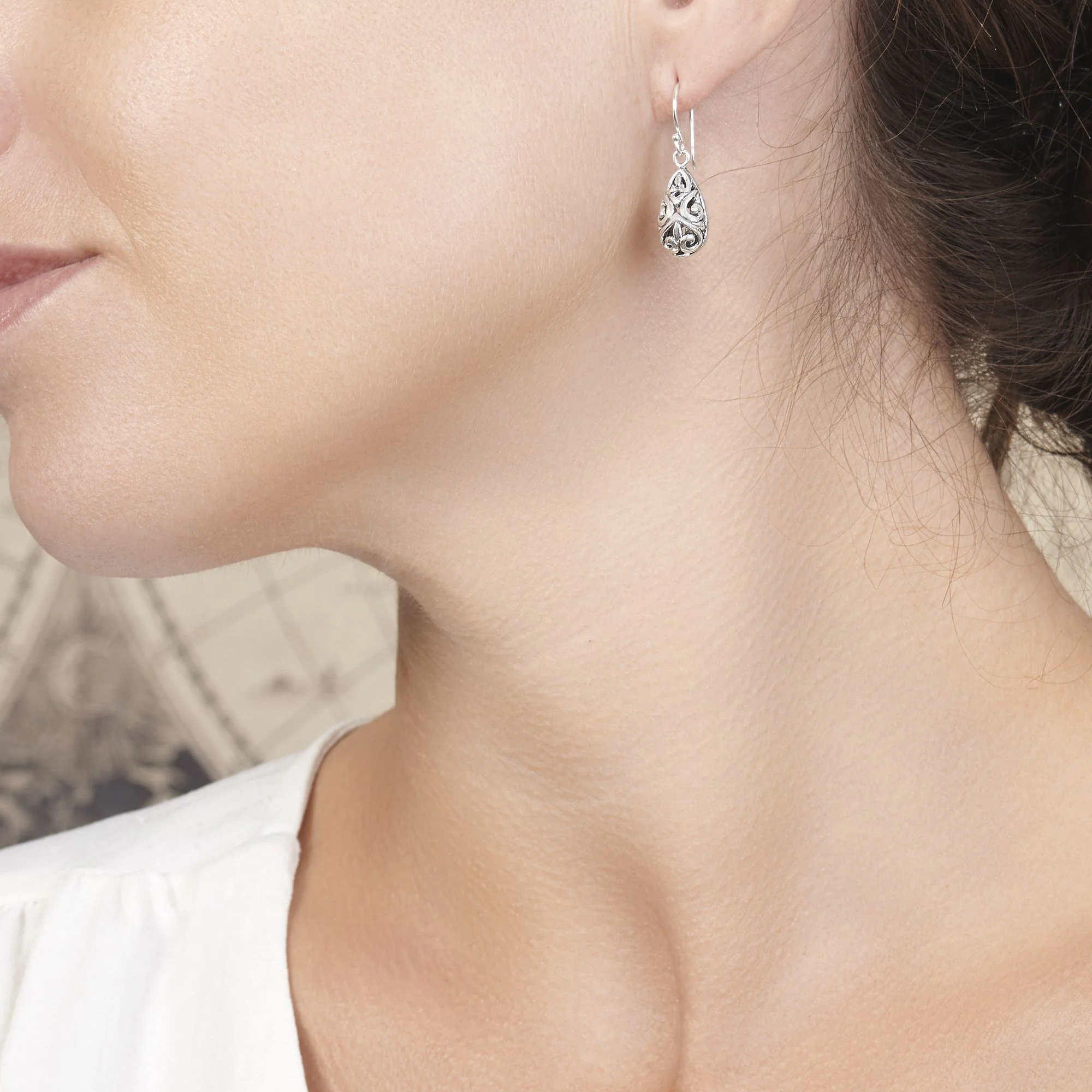 Sumatra Silver Rain Earrings - Image 2