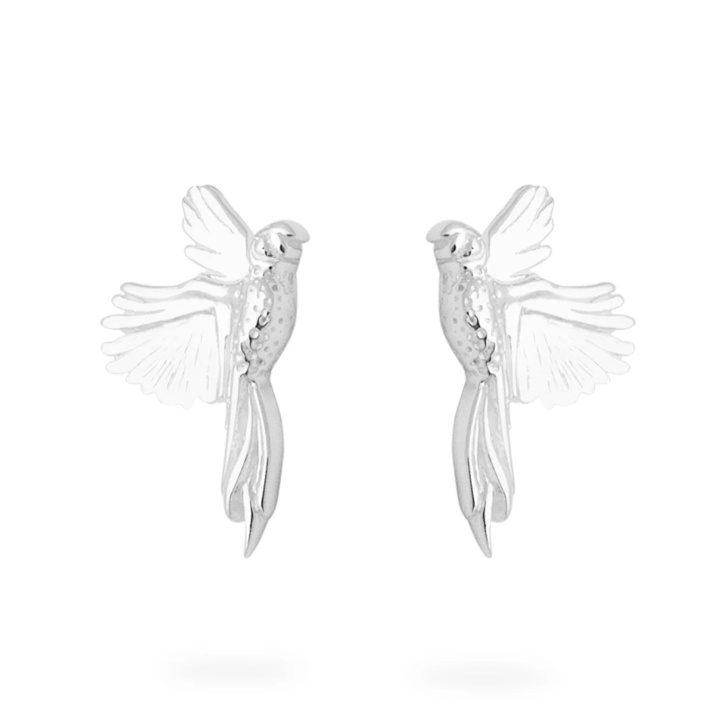 Tropical Parrot Silver Studs