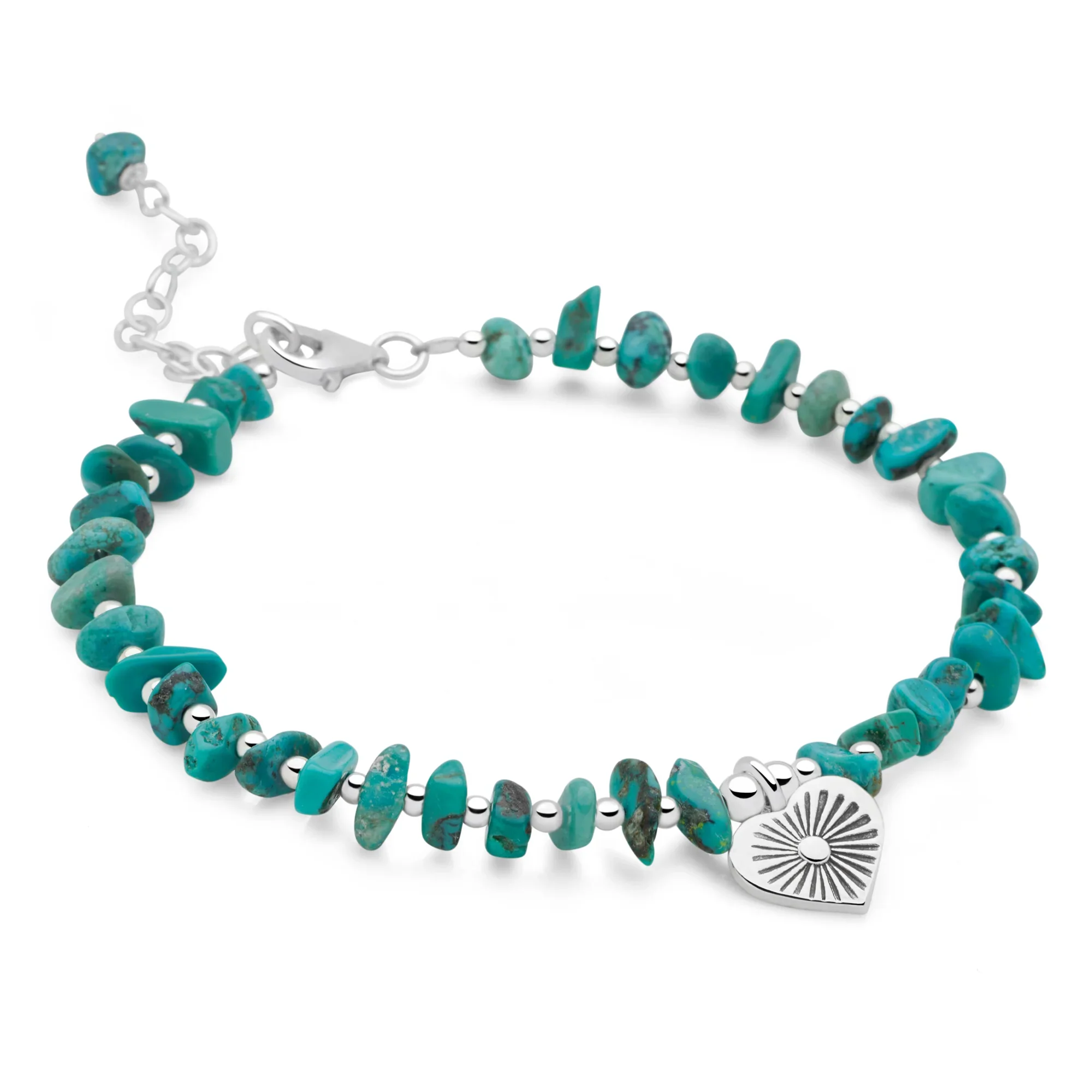 Turquoise Sun-Heart Charm Bracelet - Image 3