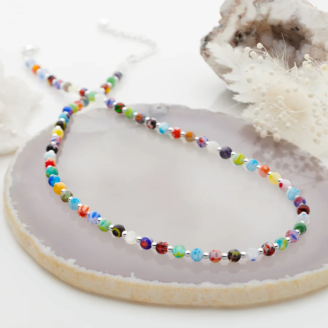 Venetian Glass Rainbow Necklace - Image 3