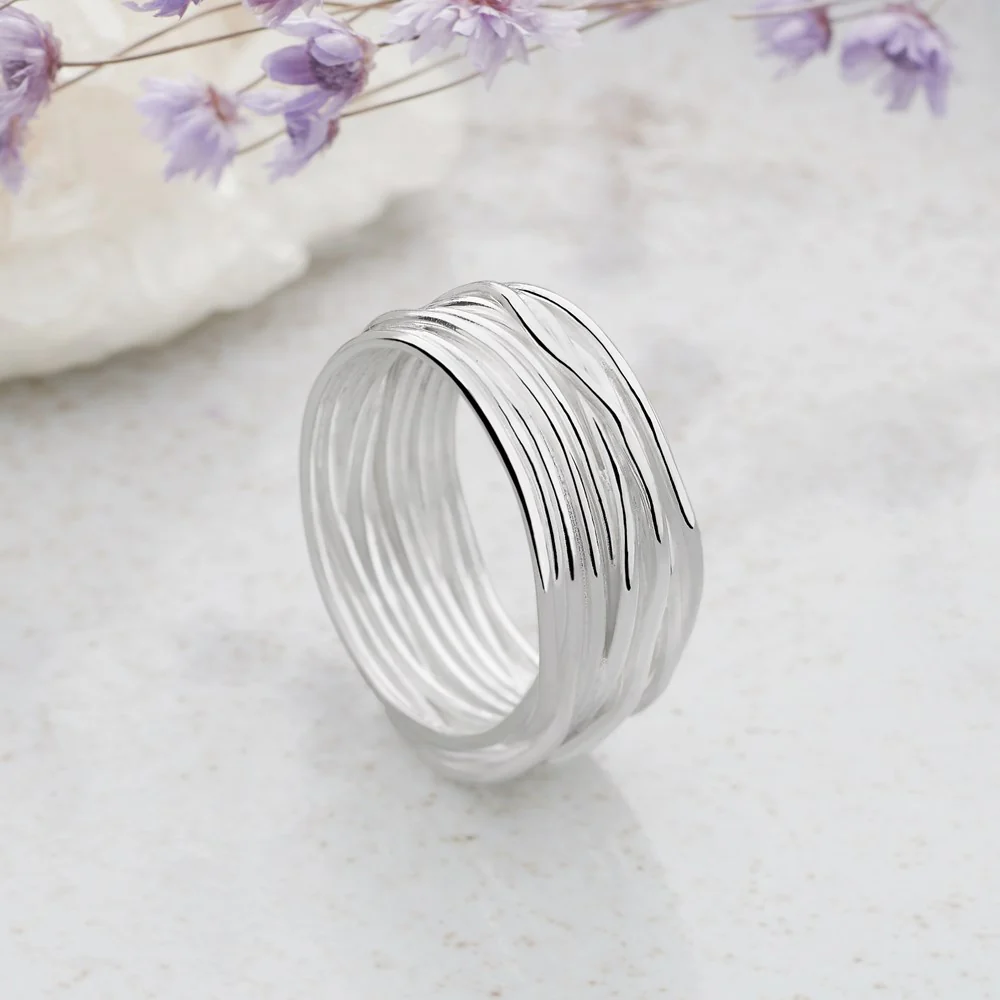 Wave of Silver Strands Ring - Image 3